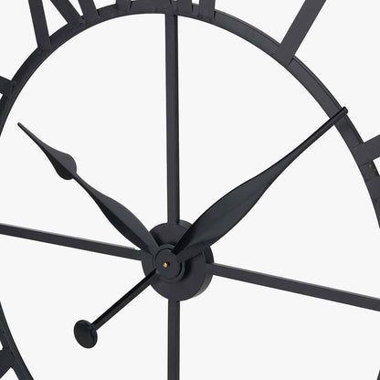Round Large Black Metal Wall Clock