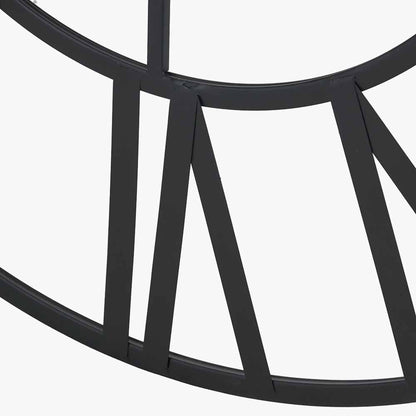 Round Large Black Metal Wall Clock