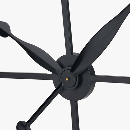 Round Large Black Metal Wall Clock