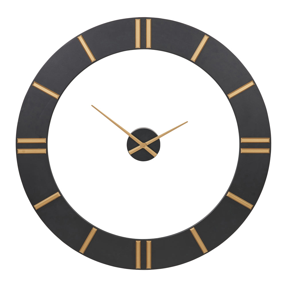 Open Black and Gold Wall Clock