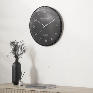 Black and Silver Dome Glass Wall Clock