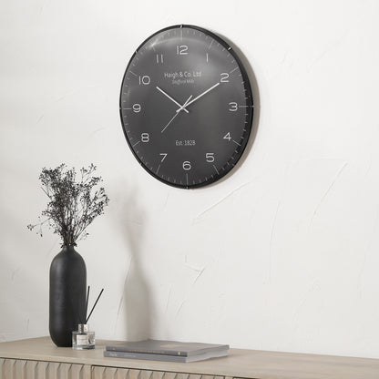 Black and Silver Dome Glass Wall Clock