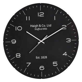 Black and Silver Dome Glass Wall Clock