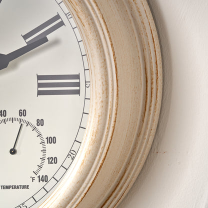 Antique Effect Gold Brushed Cream Wall Clock