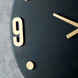 Black and Gold Metal Retro Wall Clock