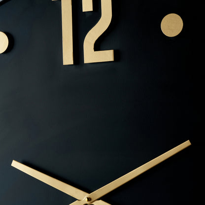 Black and Gold Metal Retro Wall Clock