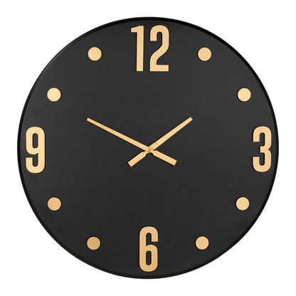 Black and Gold Metal Retro Wall Clock