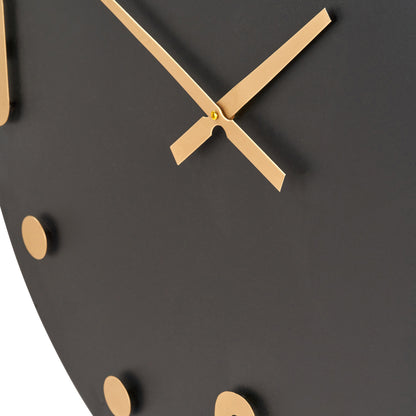 Black and Gold Metal Retro Wall Clock