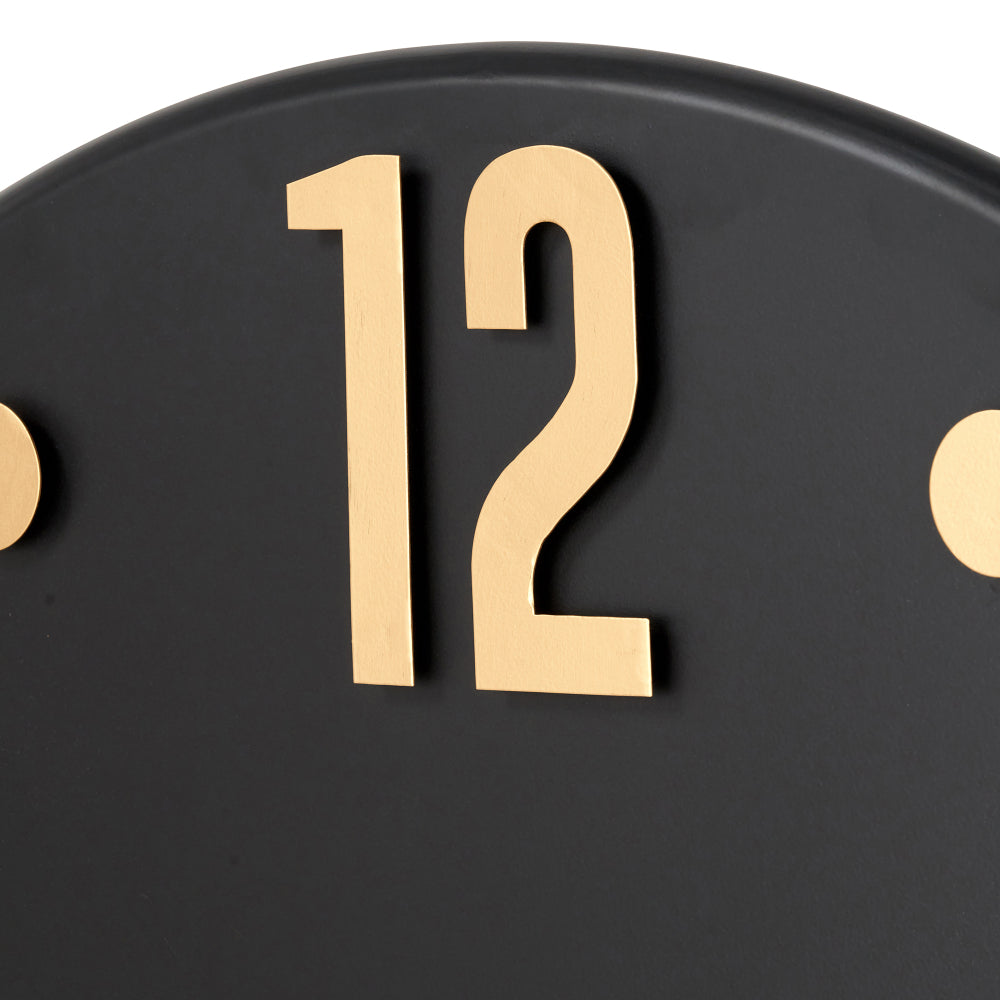 Black and Gold Metal Retro Wall Clock