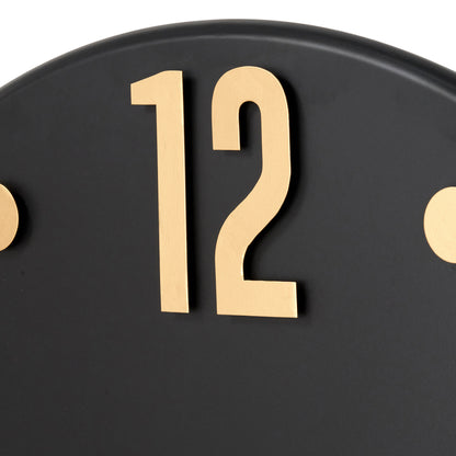 Black and Gold Metal Retro Wall Clock
