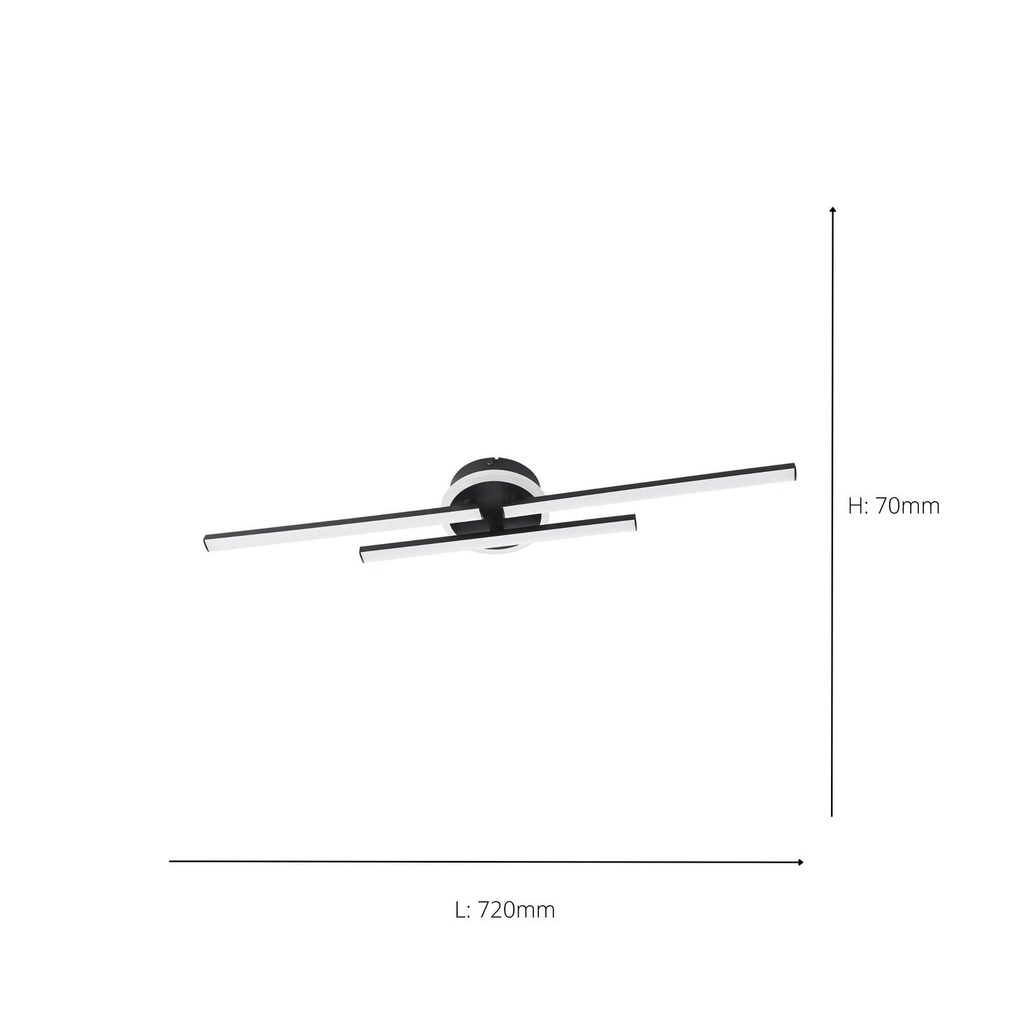 Vascella Black LED Semi-Flush Ceiling Light Small