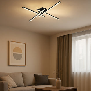 Vascella Black LED Semi-Flush Ceiling Light Large