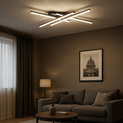 Vascella Black LED Semi-Flush Ceiling Light Medium