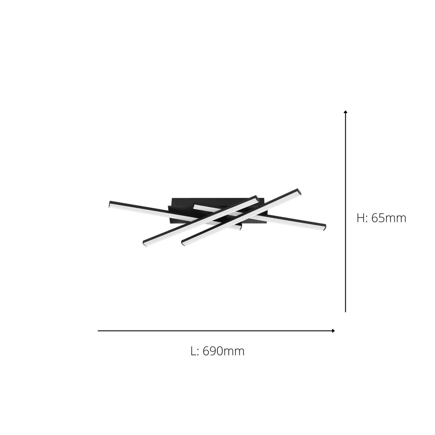 Vascella Black LED Semi-Flush Ceiling Light Medium