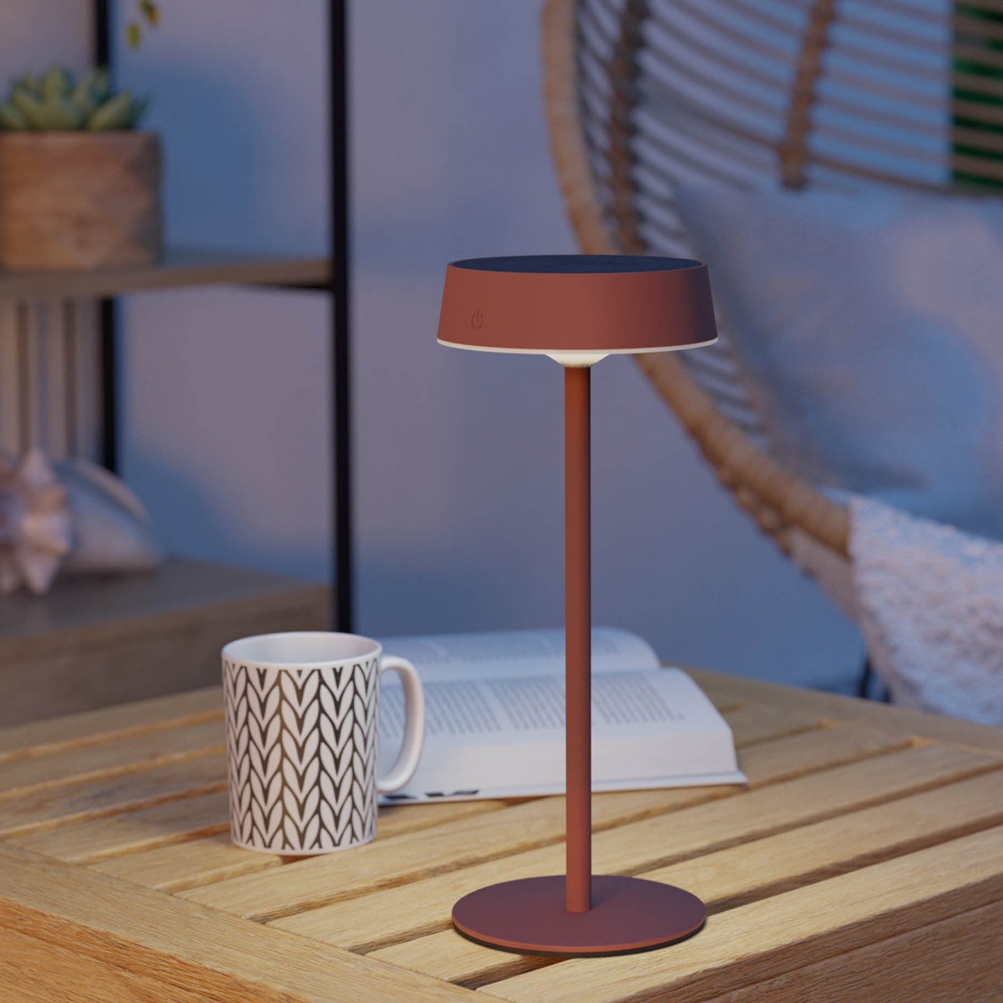 Simeri Orange LED Rechargeable Table Lamp