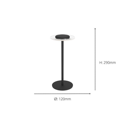 Trepella Black LED Touch Table Lamp