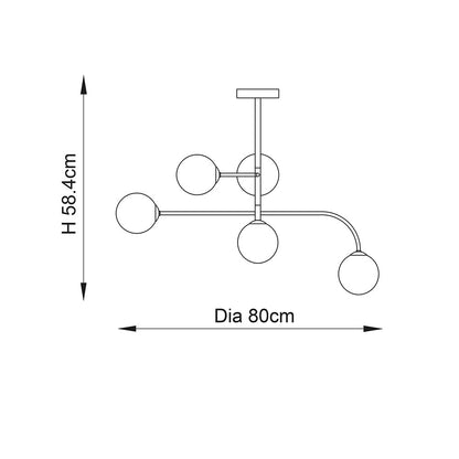 Otto 5 Light Semi Flush