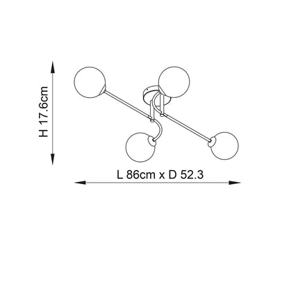 Otto 4 Light Semi Flush