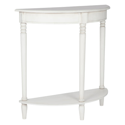 Heritage Elizabeth White Half Moon Console Table