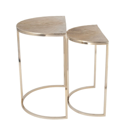 Half Moon Champagne Gold Nest of Tables