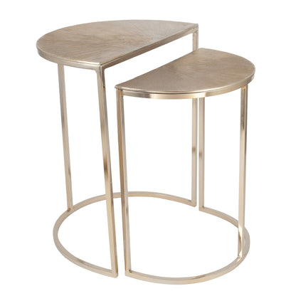 Half Moon Champagne Gold Nest of Tables
