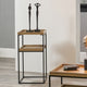 Gallery Wood Veneer & Black Metal Side Table