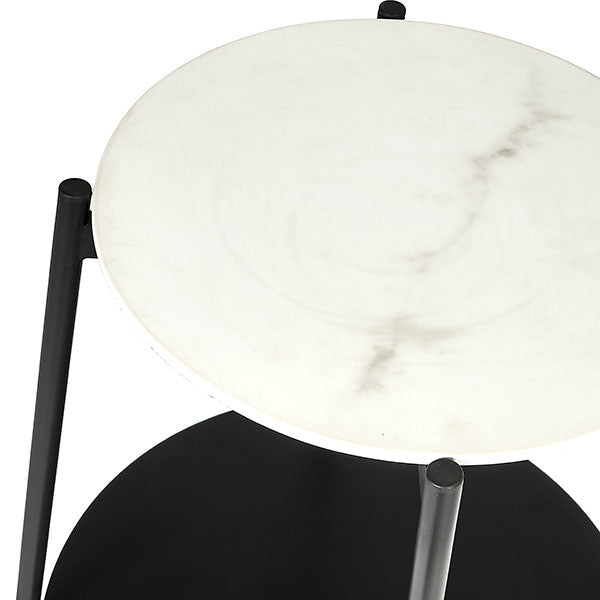 Marchello White & Black Side Table