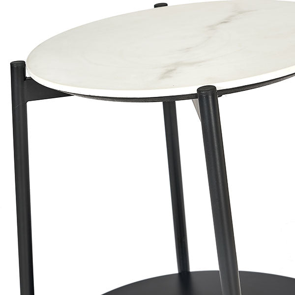 Marchello White & Black Side Table