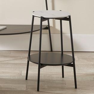 Marchello White & Black Side Table