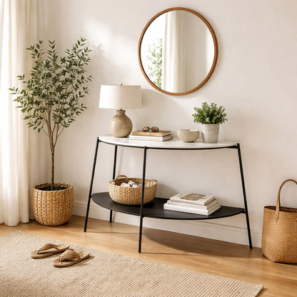 Marchello White & Black Console Table