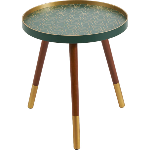 Peretti Forest Green Floral Side Table