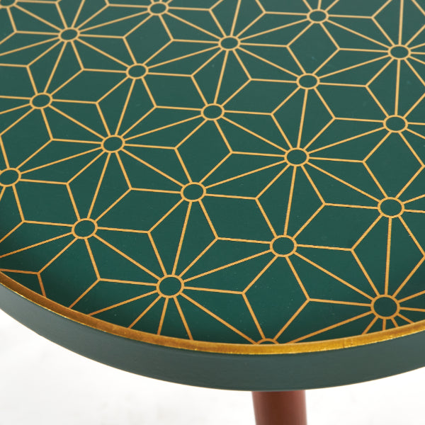Peretti Forest Green Floral Side Table
