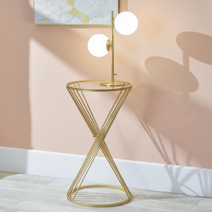 Liberty Large Glass and Gold Side Table