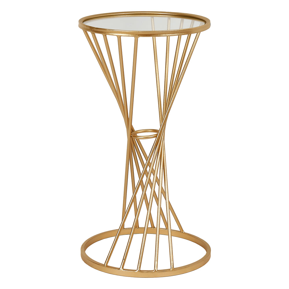 Liberty Small Glass and Gold Side Table