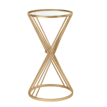 Liberty Small Glass and Gold Side Table