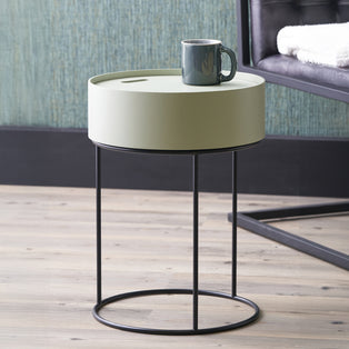 Hugo Sage Green End Storage Table