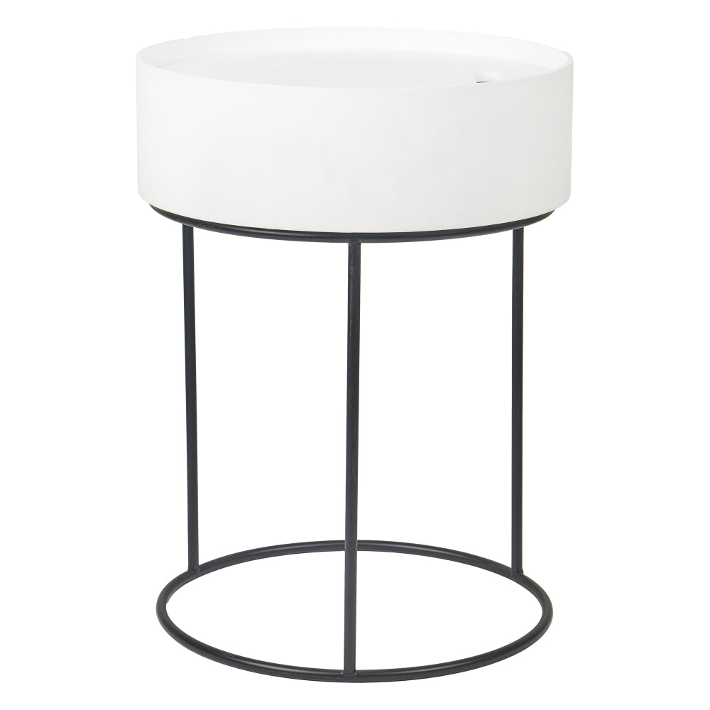 Hugo White End Storage Table
