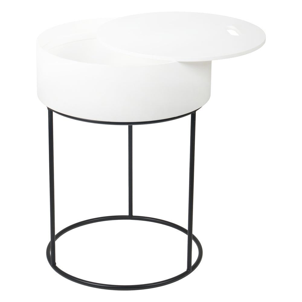 Hugo White End Storage Table