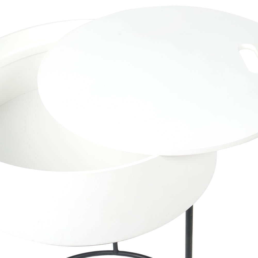 Hugo White End Storage Table