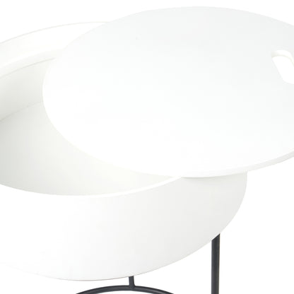 Hugo White End Storage Table