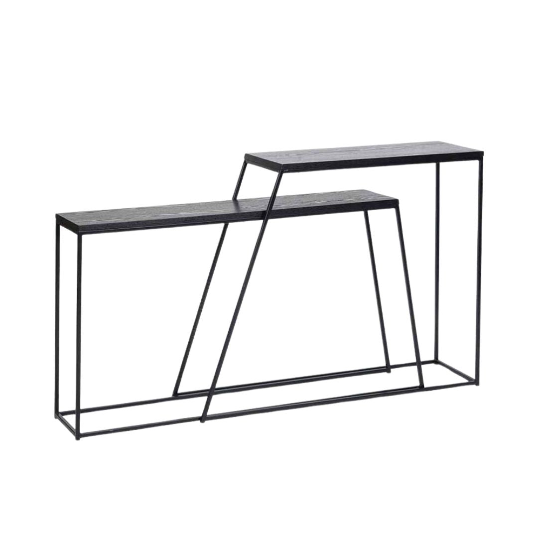 Mashiko Black Ash Veneer Duo Console Tables