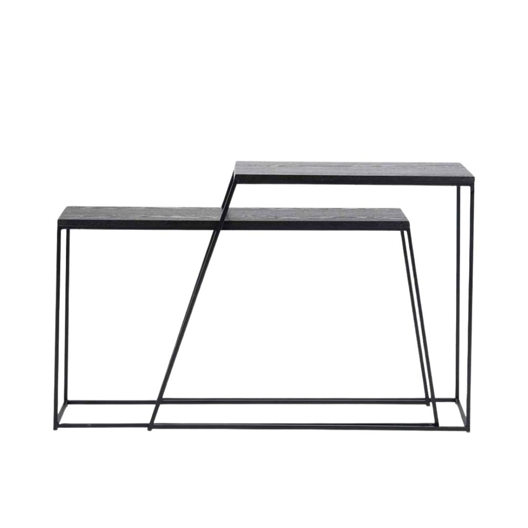 Mashiko Black Ash Veneer Duo Console Tables