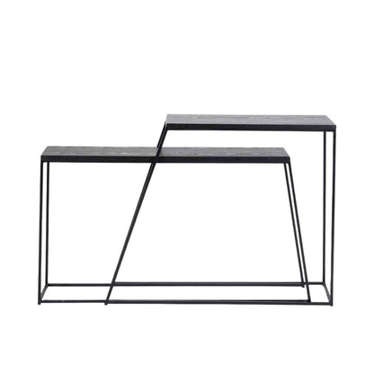 Mashiko Black Ash Veneer Duo Console Tables
