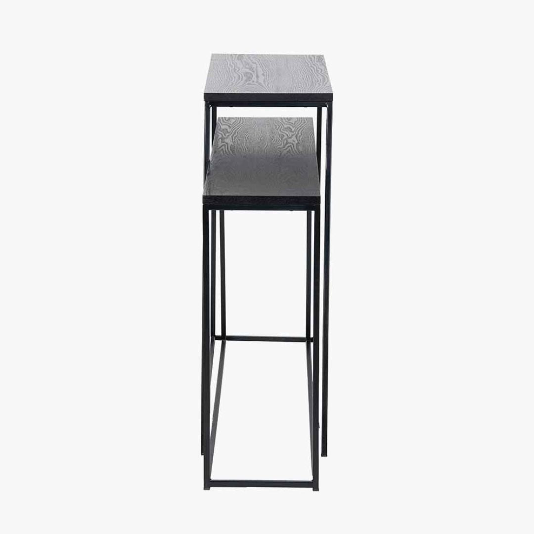 Mashiko Black Ash Veneer Duo Console Tables
