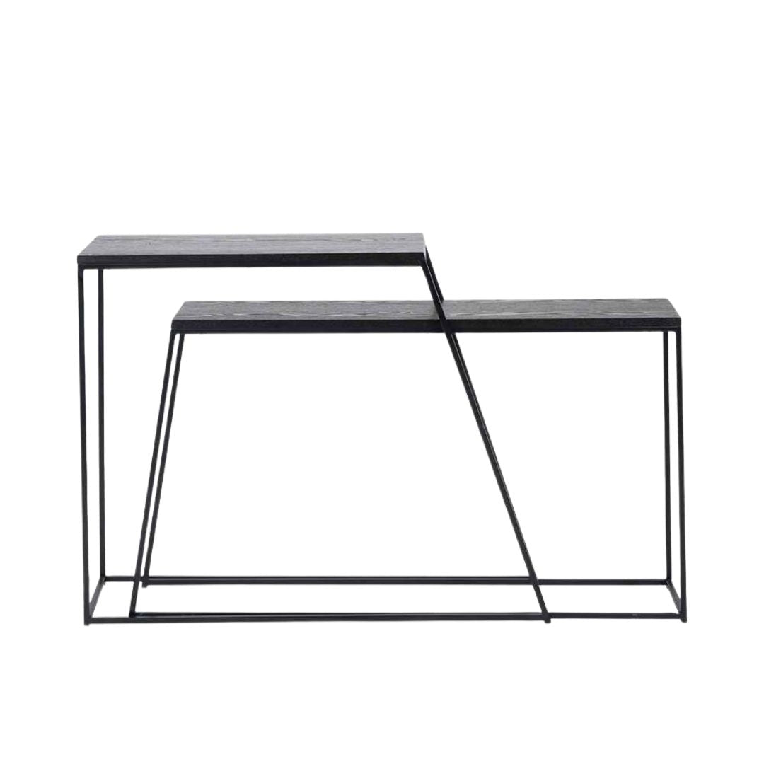 Mashiko Black Ash Veneer Duo Console Tables
