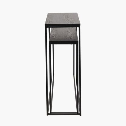 Mashiko Black Ash Veneer Duo Console Tables