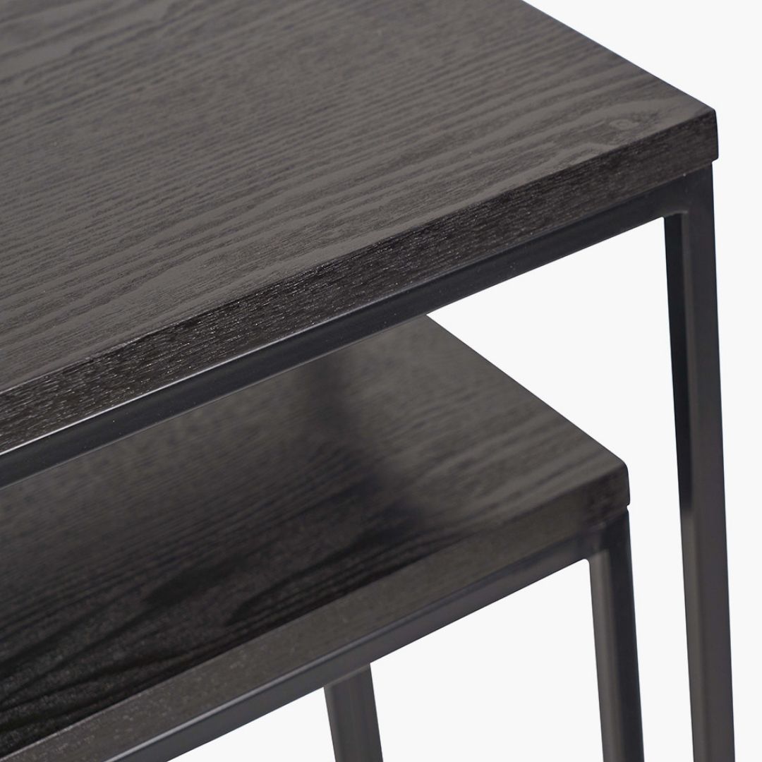 Mashiko Black Ash Veneer Duo Console Tables