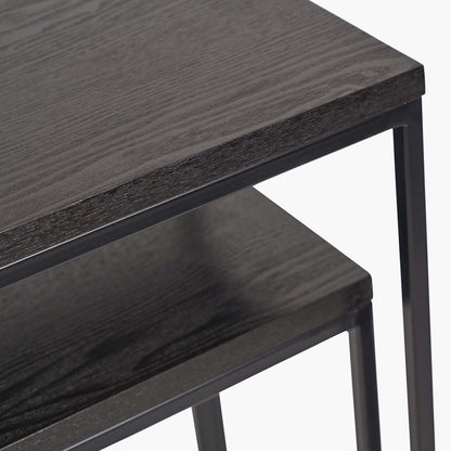 Mashiko Black Ash Veneer Duo Console Tables
