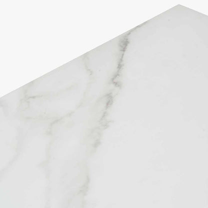 Soho White Marble and Black Metal Side Table