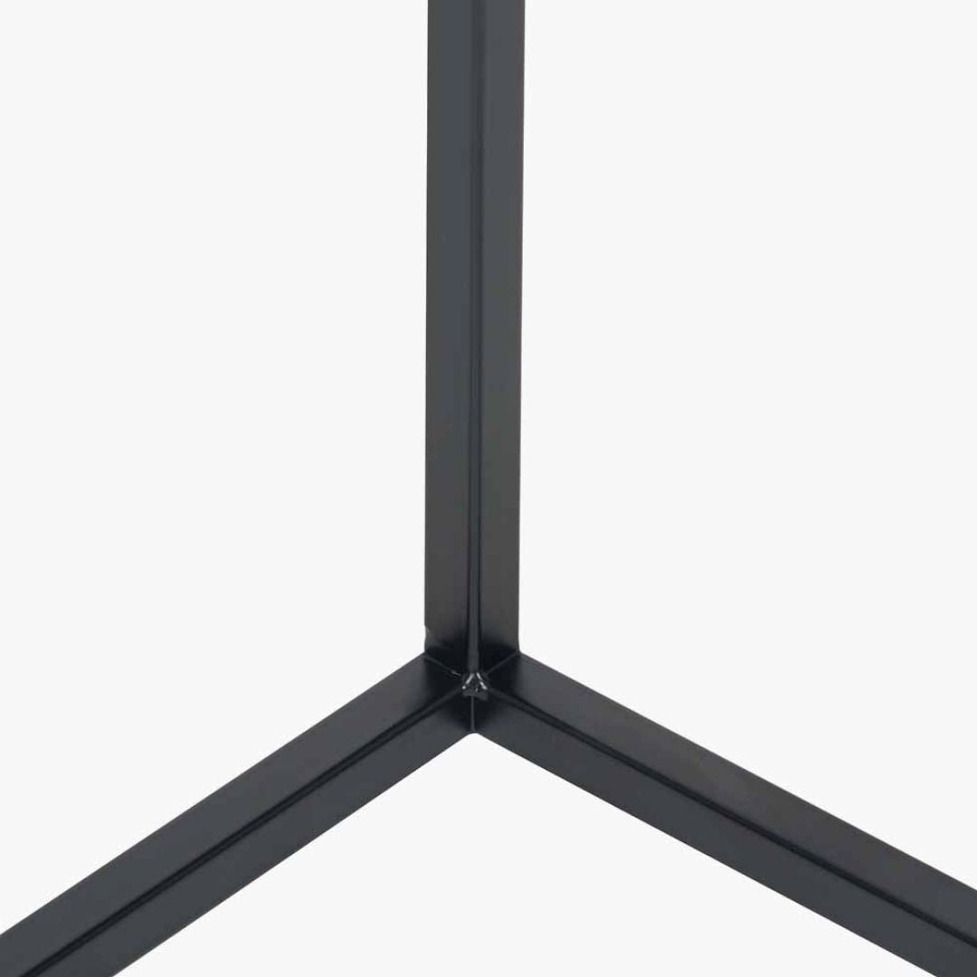 Soho White Marble and Black Metal Side Table